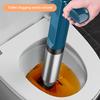 Drain Unclogger, Toilet Plunger Set, Drain Clog Removal Tool, High Pressure Air Drain Gun with Visual Air Pressure Gauge, Stainless Steel