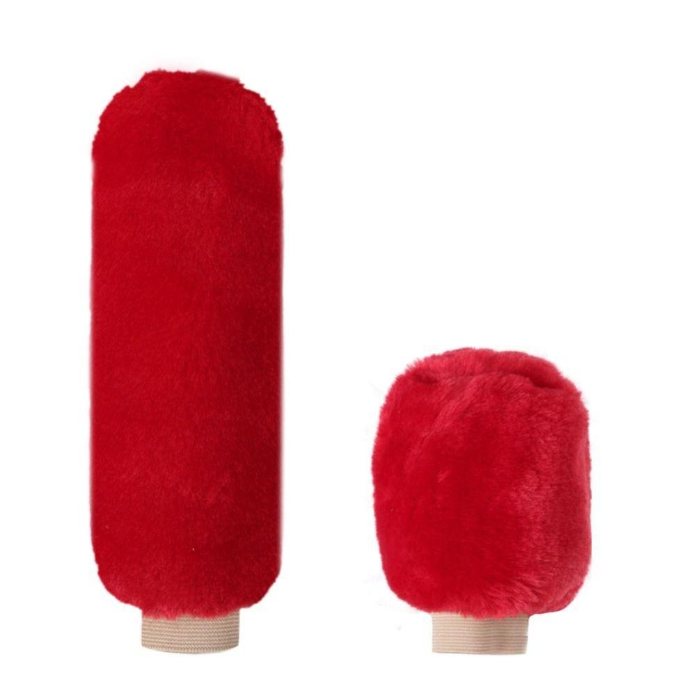 1 Pair of Soft Plush Handbrake Cover Set Warm Handbrake Grip Covers Automatic Transmission