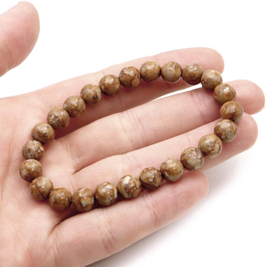 Himekawa Medicinal Stone Bracelet 8mm Made In Niigata Prefecture Japanese Famous Stone with Certificate Inner Diameter [GOLD STONE] Itoigawa, Approx.