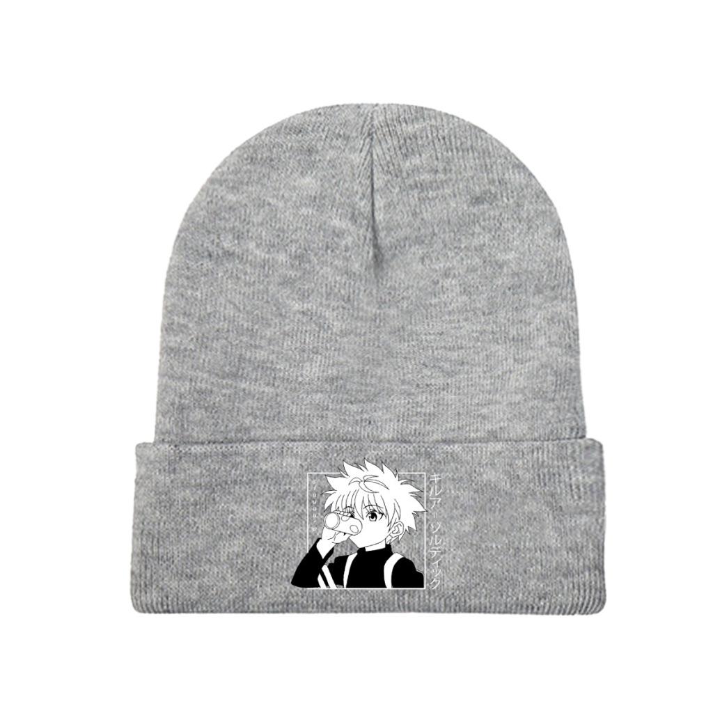 Kawaii Hunter X Hunter Killua Zoldyck Knitted Hat for Women Unisex Skullies Beanies Winter Hats HXH Anime Manga Casual Cap