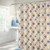 Fabric Shower Curtain Geometric Quatrefoil Patterned Modern Poly-Cotton Farmhouse Bath Shower Curtain Machine Washable