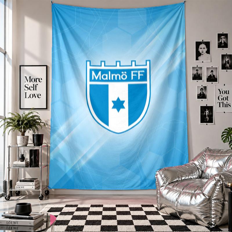 Malmö FF Wall Tapestry Home Decor Wall Hanging Cloth for Bedroom Living Room Background