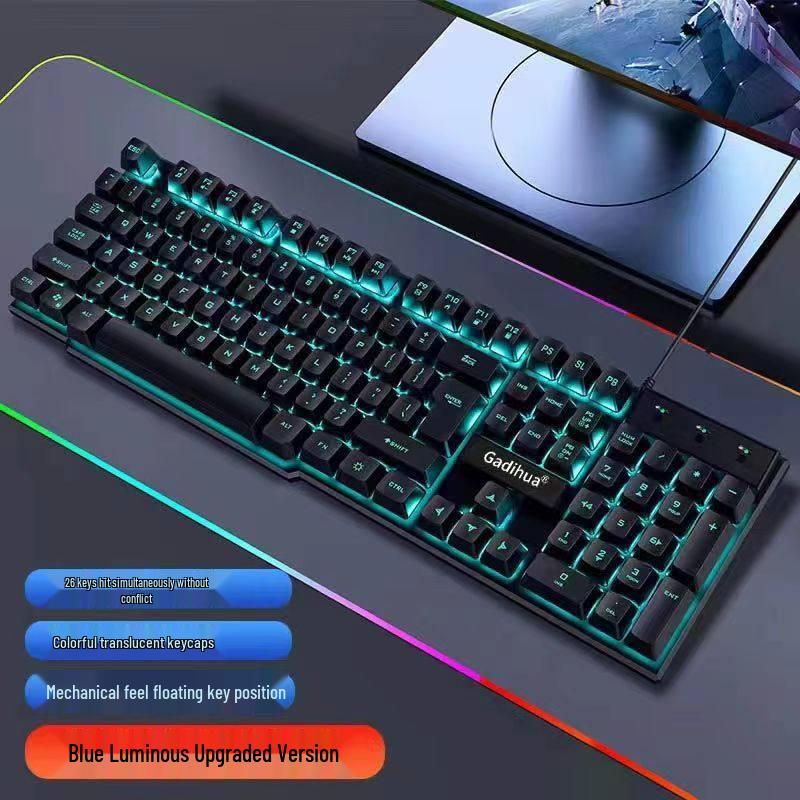 Проводная механическая игровая клавиатура USB для настольного компьютера, ноутбука, офиса - Унисекс, Панк-дизайн