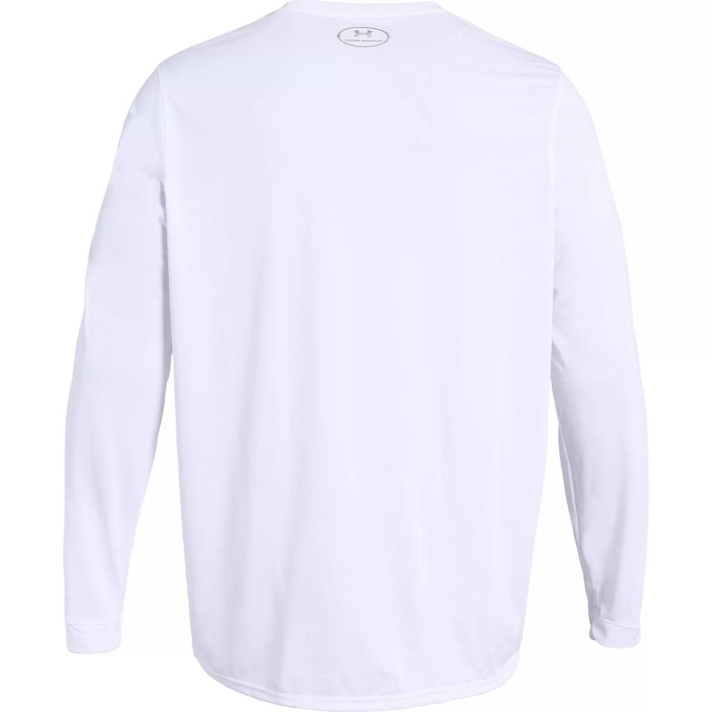 Under Armour Однотонная футболка с круглым вырезом и длинным рукавом для мужчин, цвет белый 1305776-100