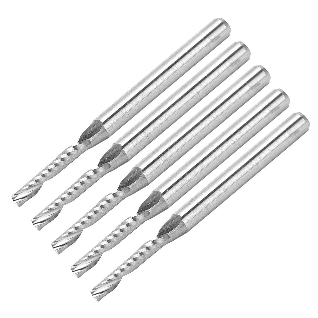5pcs CNC End Mills Spiral Tungsten Steel Single Flute Milling Cutter 3.175x2x12x38mm