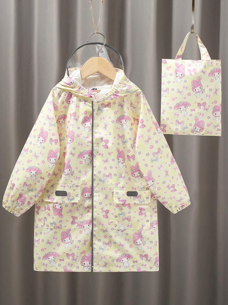 2026 New Model Strawberry Bear Raincoat for Children and Adults, Parent-Child Rain Poncho, Long Full-Body Rain Protection, Lightweight and Waterproof