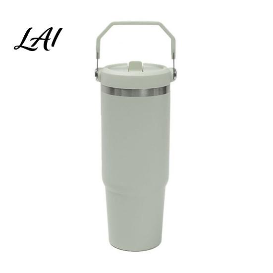 Durable Metal Bottle for Camping Insulated Tumbler with Straw And Handle 900ml Large Capacity Stainless Steel Double Walled Vacuum Cup Leak