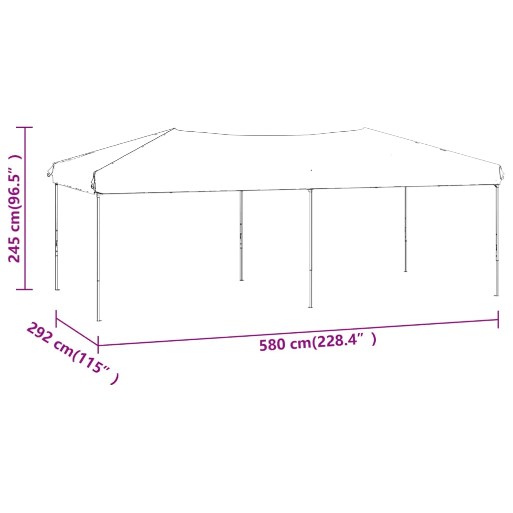 Foldable Party Tent Taupe 3x6 m