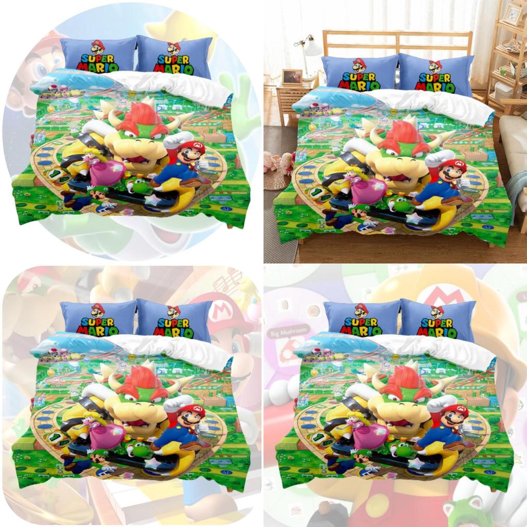 Cute Cartoon Mario Children's Three-piece/four-piece Bedding Set