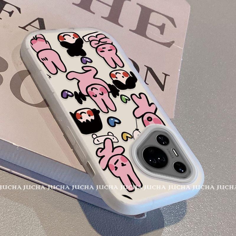 Applicable Funny Pink Rabbit Huawei Pura Mobile Phone Case Silicone Transparent HUAWEIpurapro Niche p