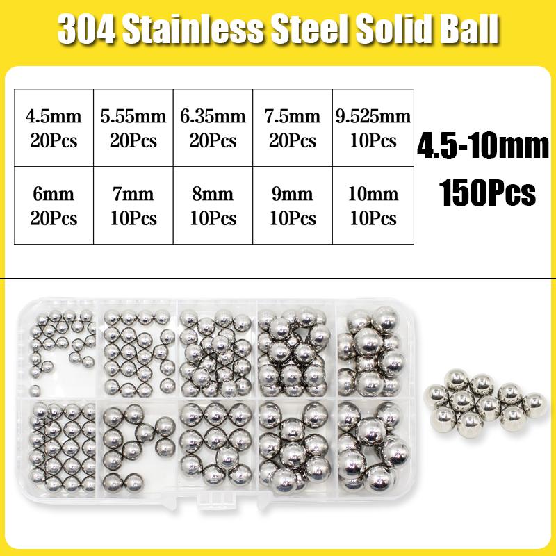 304 Stainless Steel Solid Ball Dia 2-12mm Precision Bearing Steel Small Pellet Marble Round Smooth Ball for MTB Kid Bike Scooter