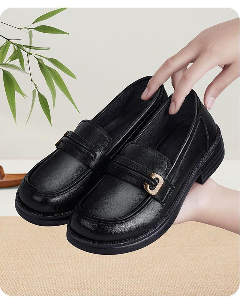 Classic and easy to match small leather shoes, black new Le Fu shoes, women's British style size women's shoes