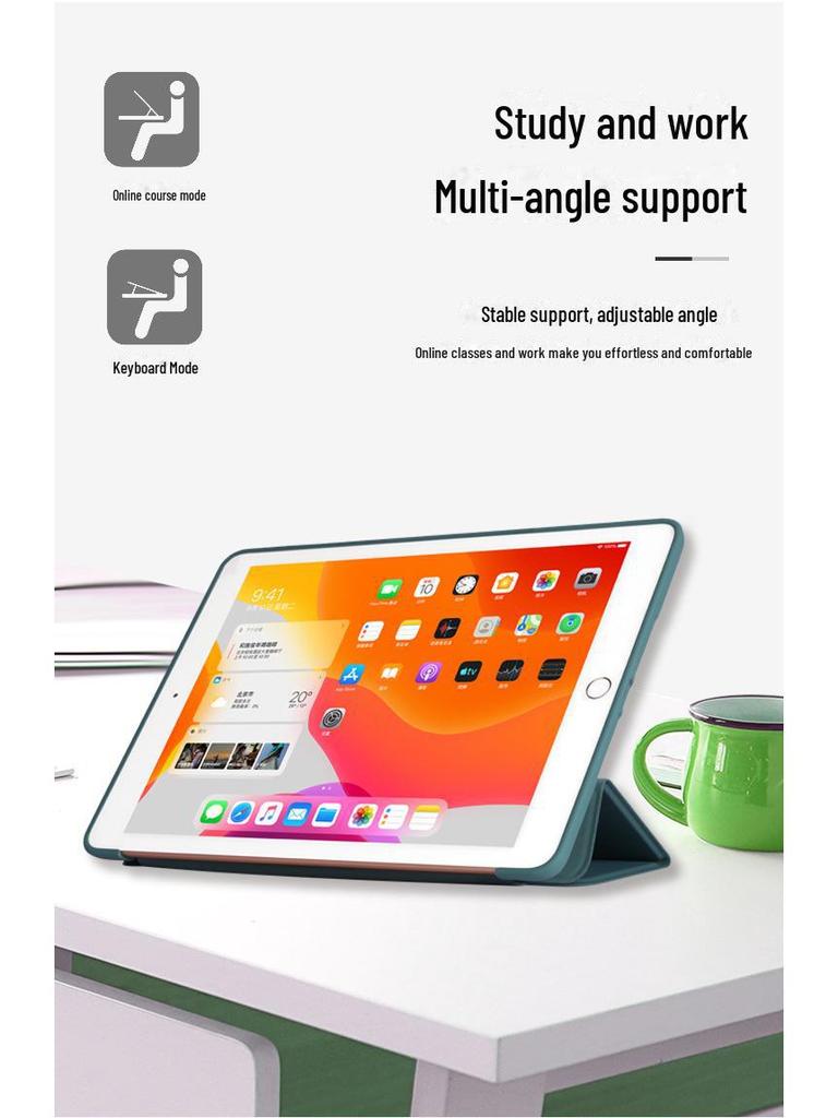 Triple-Fold Solid Color iPad Protective Cover for Pro 11/Air 4 & 5/iPad 10th Gen 10.9 inch/Mini 6/10.2 Inch