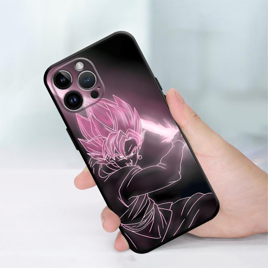 Black Soft Phone Cover Case for iPhone XS Max 7 8 17Air XR 13 12 11 17 Pro Max 15 16 14 Plus Dragon Ball Art Goku