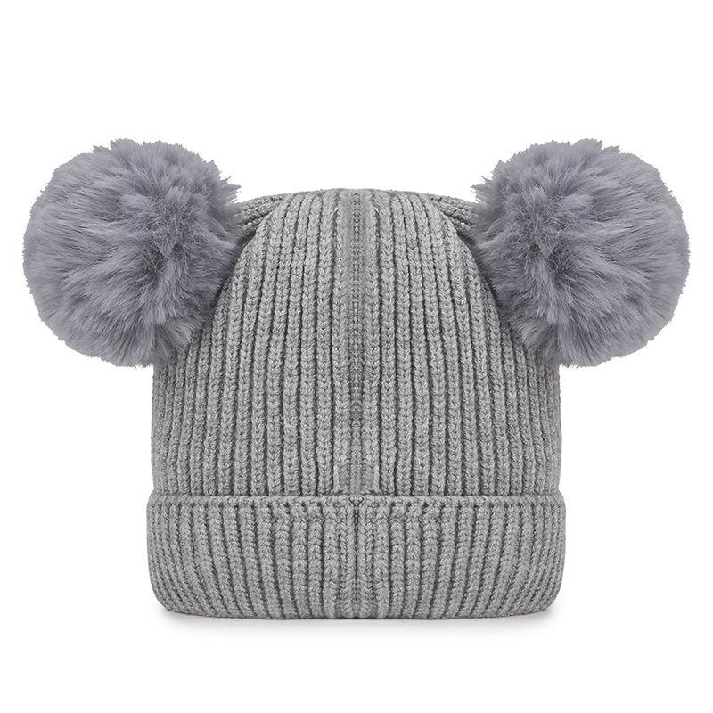 NORTHWOOD Winter Warm Baby Fur Ball Knitted Hat Cute Boys Girls Cold-proof Woolen Knitted Beanies Hat Soft Children's Hat