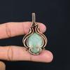 Aquamarine Gemstone Handmade Pure Copper Wire Wrapped Pendant Jewelry For Memorial Day