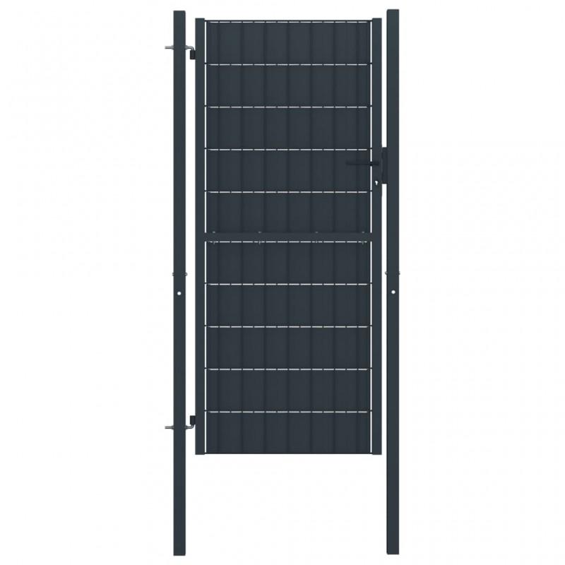 Day and Night - Day and Night Anthracite Gray PVC and Steel Fence Gate 100x204 Cm