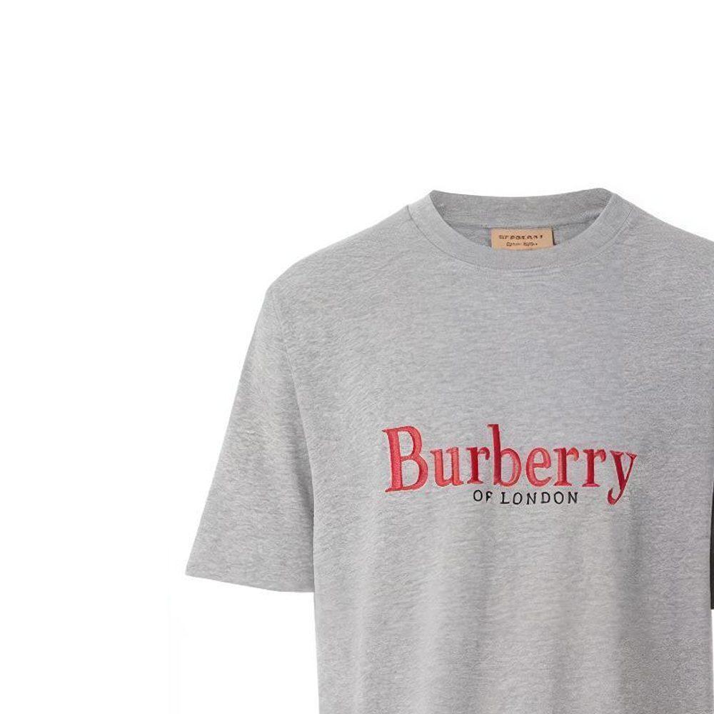 Burberry T Shirts Men's Gray Crew Neck Moderate 80078291