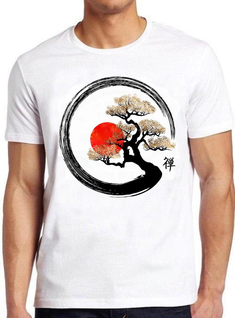 Enso Circle Bonsai Tree Cool Vintage Japanese Cult Music Movie Gift T Shirt M803