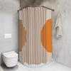 Шторка для душа в стиле Mid-Century Modern Boho - Геометрическое абстрактное искусство, Декор для дома и ванной комнаты, Стиль Cottagecore