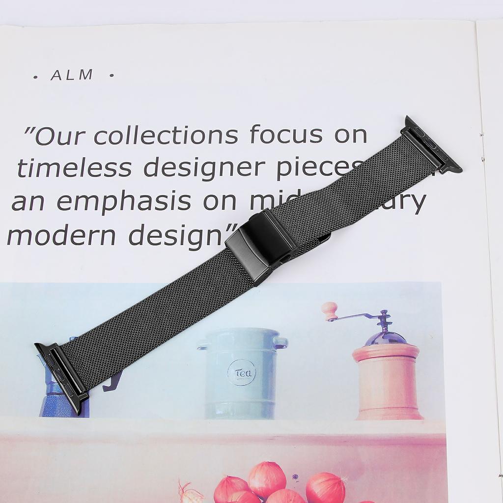 Watch Strap for Apple Watch Series 10 Ultra 9 8 7 SE 6 5 4 3 2 1 46mm 49mm 45mm 44mm 42mm Milanese Metal Band with Buckle