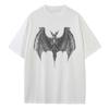 Loose T-shirt Cotton Pattern T-shirt Designer Clothes Skull Bat Pattern Drop Shoulder Vintage Neutral Top Versatile T-shirt
