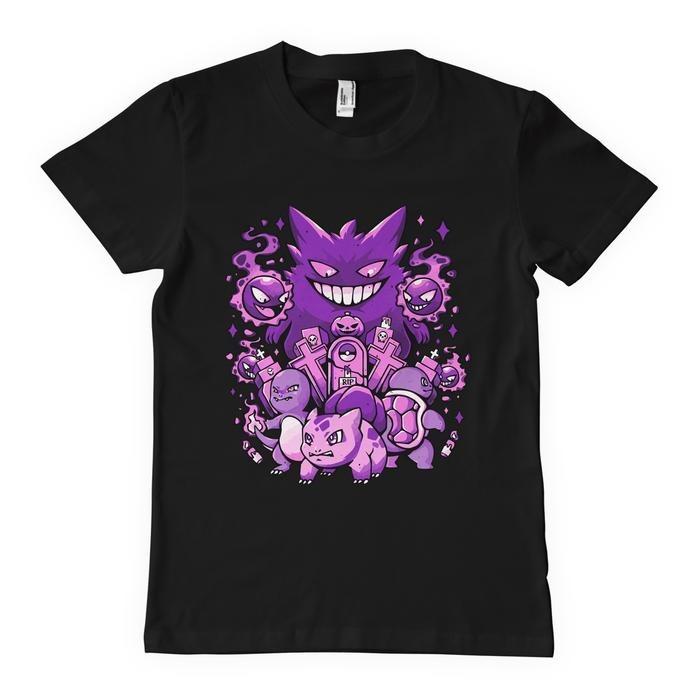 2025 Summer Pokmon Anime Gengar Kaiju Cotton Printed Tshirt Unisex Harajuku Loose Soft Cotton Casual Shortsleeved Top