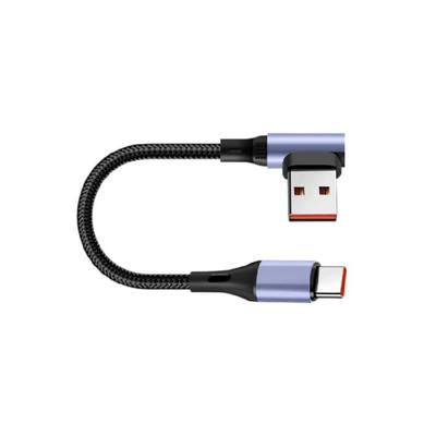 Короткий кабель USB для Type C для зарядки 6A Кабель для быстрой зарядки Провод Поддержка передачи данных для ноутбуков телефонов Черный
