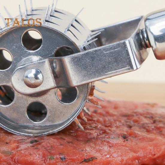 Тендерайзер для мяса, роликовый молоток, лезвие из нержавеющей стали, вращающаяся ручка, кухонный инструмент для стейка, курицы, свинины, говядины, пиццы