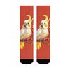1 Pair All-Season Crew Socks Cartoon Cute Parrot Pattern Print Polyester Stocking for Casual Sports & Outdoor Men & Women