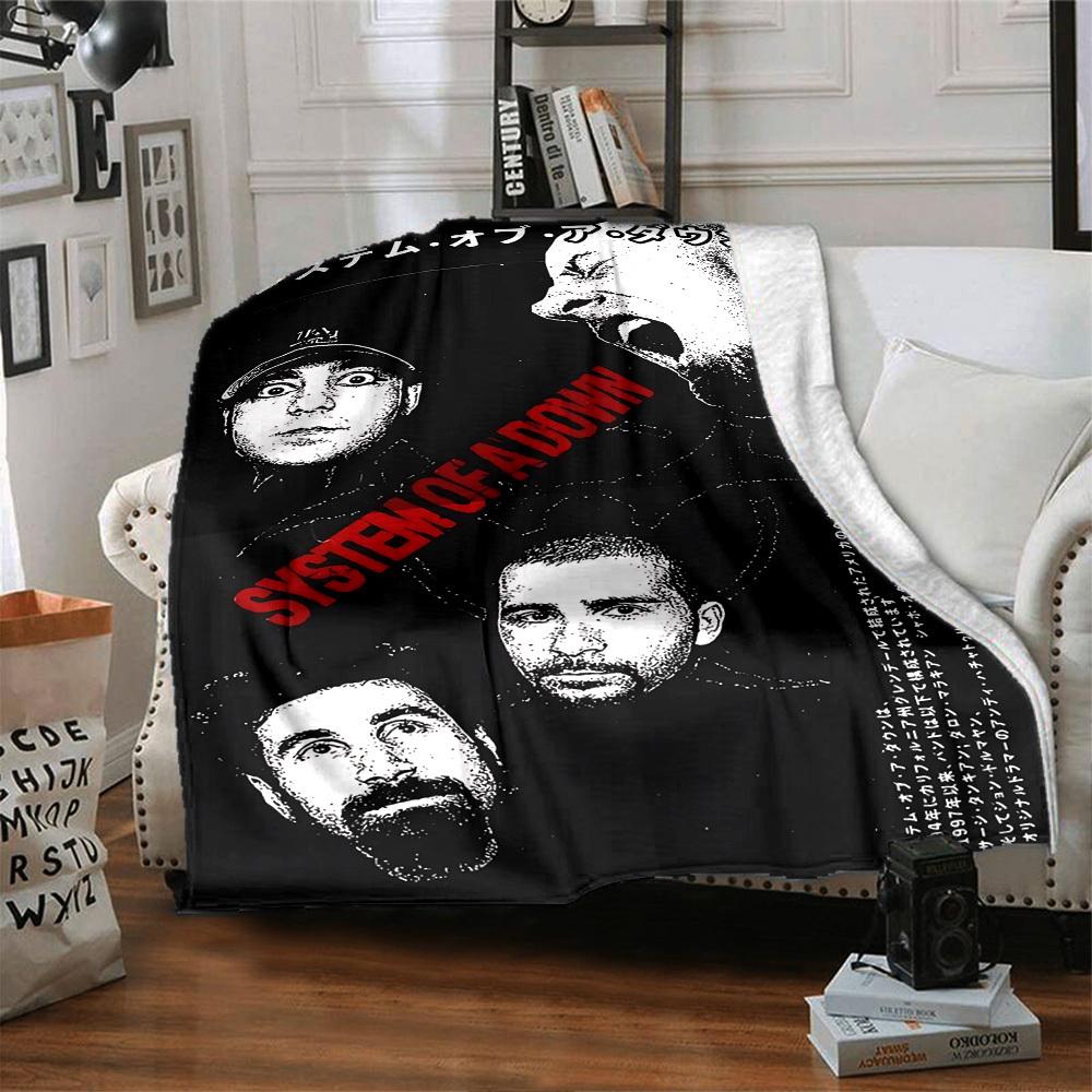 1pc System of a Down Soft Flannel All Season Throw for Home, Office, Outdoor UseDurable Comfort Soft Warm Throw for Home