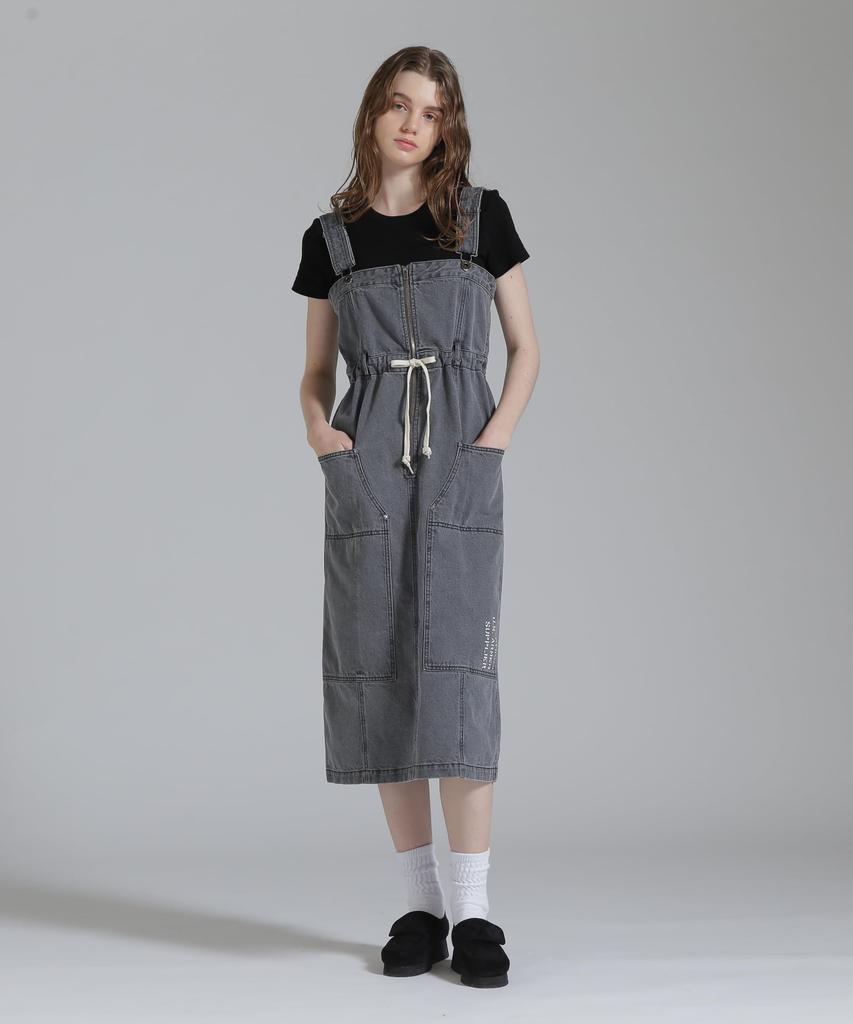 AVIREX BELT PRINT DENIM JUMPUR SKIRT women's S 010 black 783-5116605
