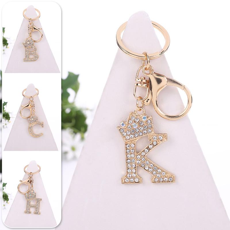 Буква Корона Значимые Брелки Кольца Подвески Брелки Инициалы Имя Буква AZ Аксессуары Подарок