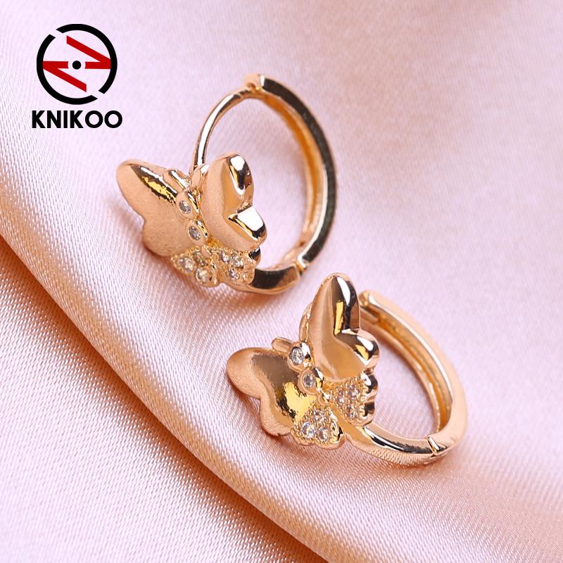 KNIKOO Серьги-клипсы-бабочки для женщин, модные серьги-кольца, ювелирные изделия для свадебной вечеринки, подарки, серьги