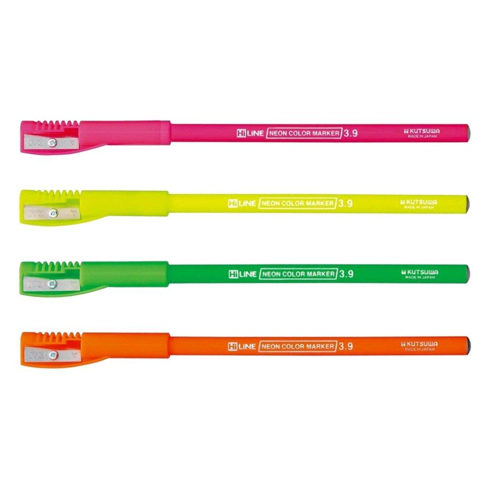 Kutsuwa Fluorescent Pencil Set RF017GR-4SKU 4-Color