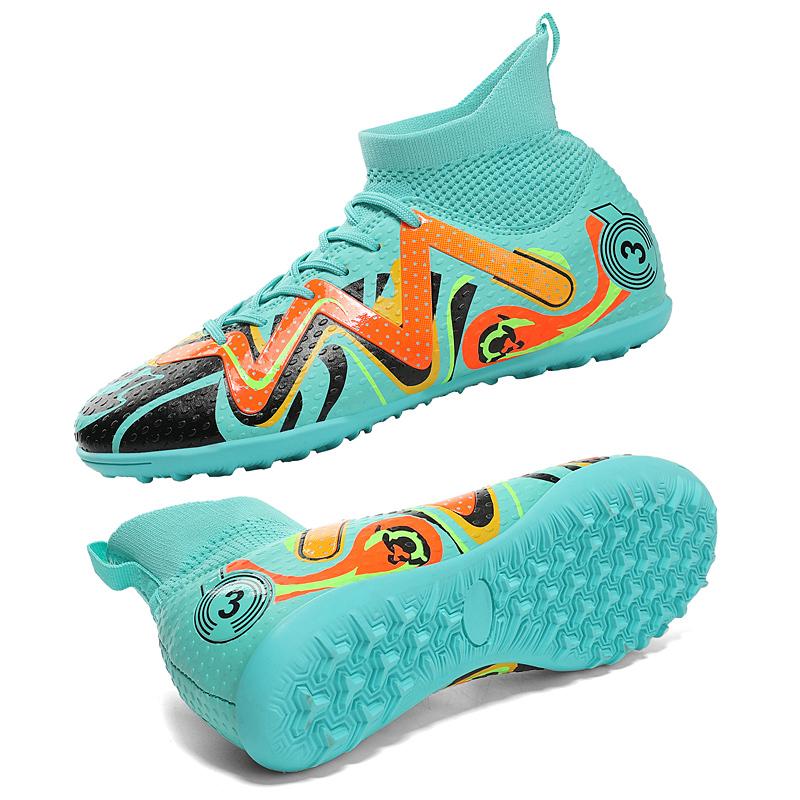 Мужские футбольные бутсы с длинными шипами и высокой лодыжкой, футбольные бутсы AG/TF, детские уличные бутсы для травы, футбольные бутсы, тренировочные спортивные футбольные бутсы