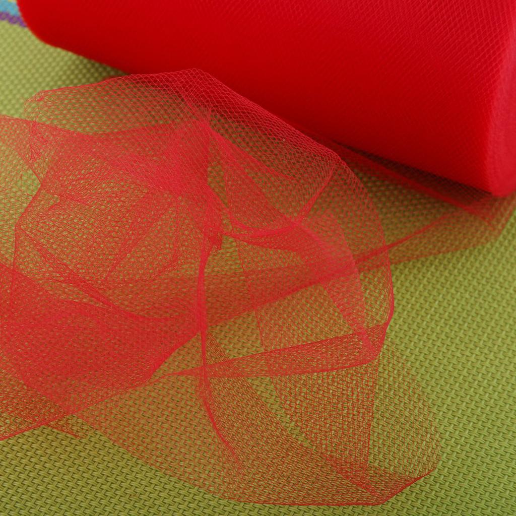 100 ярдов 15 см DIY свадебное украшение тюль рулон катушка трикотажная ткань для шитья часть(красный)