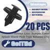 20PCS Fender Trim Panel Bumper Shield Retainer Fastener Rivet Push-Type Clips, Compatible with Nissan Infiniti Chrysler Dodge, Replaces 01553-09321