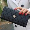 Новый женский стеганый клатч с короной, длинный кошелек из искусственной кожи, кошелек, сумка для карт