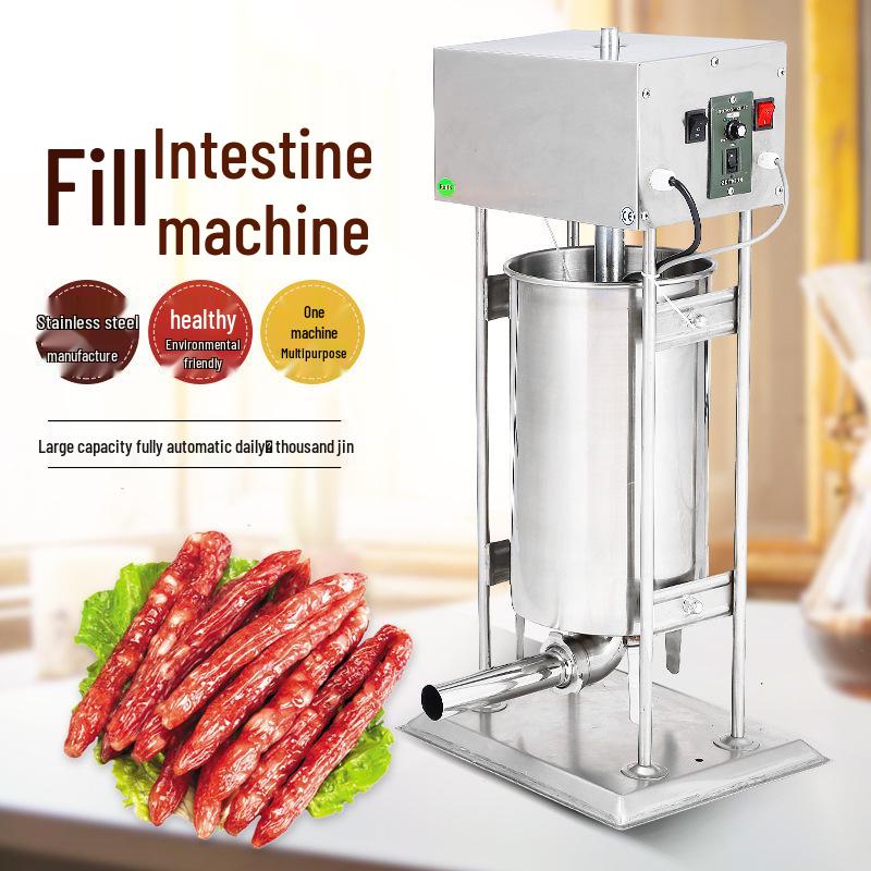 Automatic Stainless Steel Sausage Stuffer: Fast-Filling Electric Machine for Home or Commercial Use