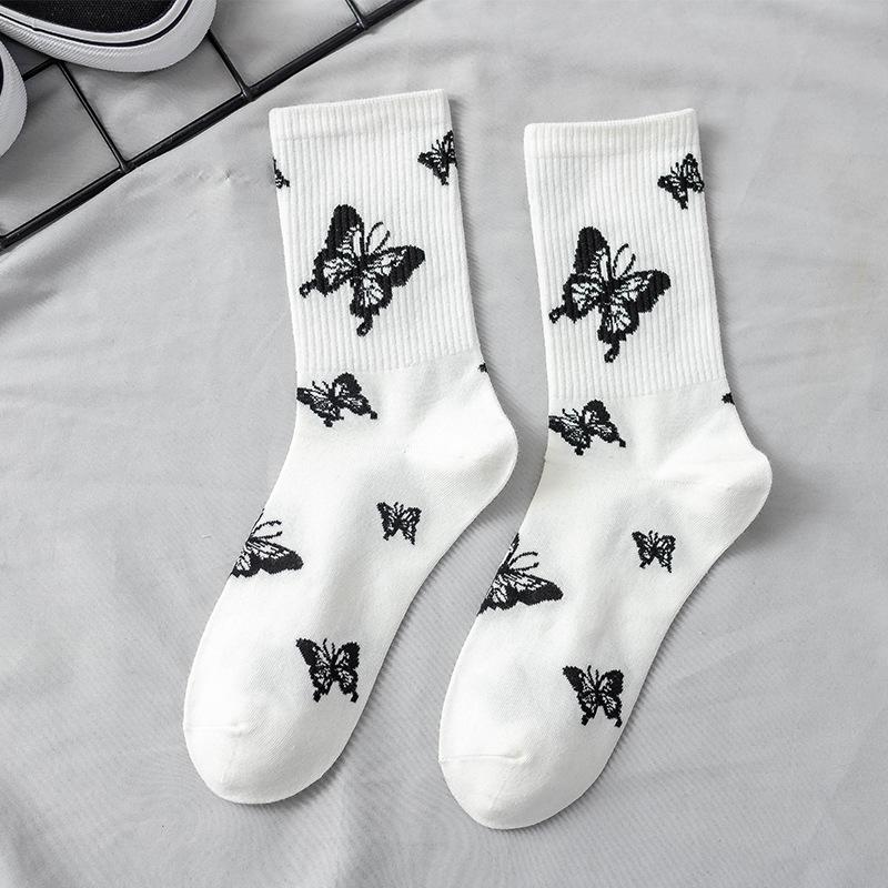 Lolita Skateboard Cotton Socks Women Cute Pattern Hip Hop Crew JK Socks Funny Novelty White Socks Cool Harajuku Designer Socks