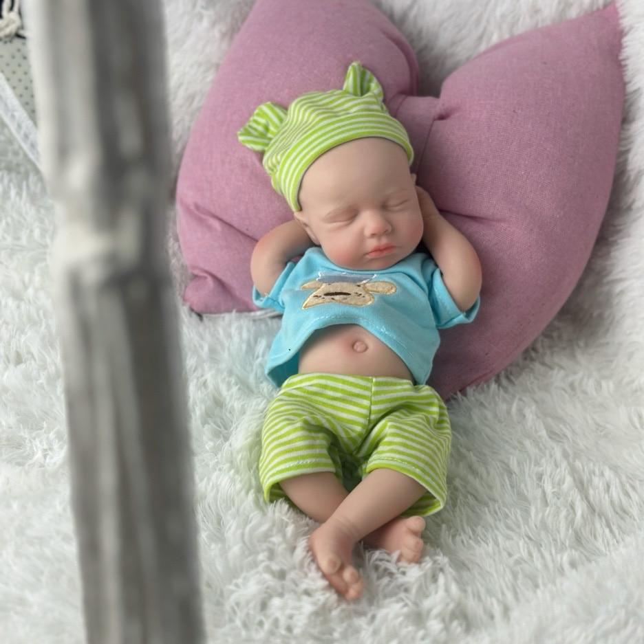 BZDOLL 30 см, реалистичная цельная силиконовая кукла для новорожденных, спящая кукла для мальчиков, настоящее прикосновение, милый подарок на день рождения для новорожденных Bebe