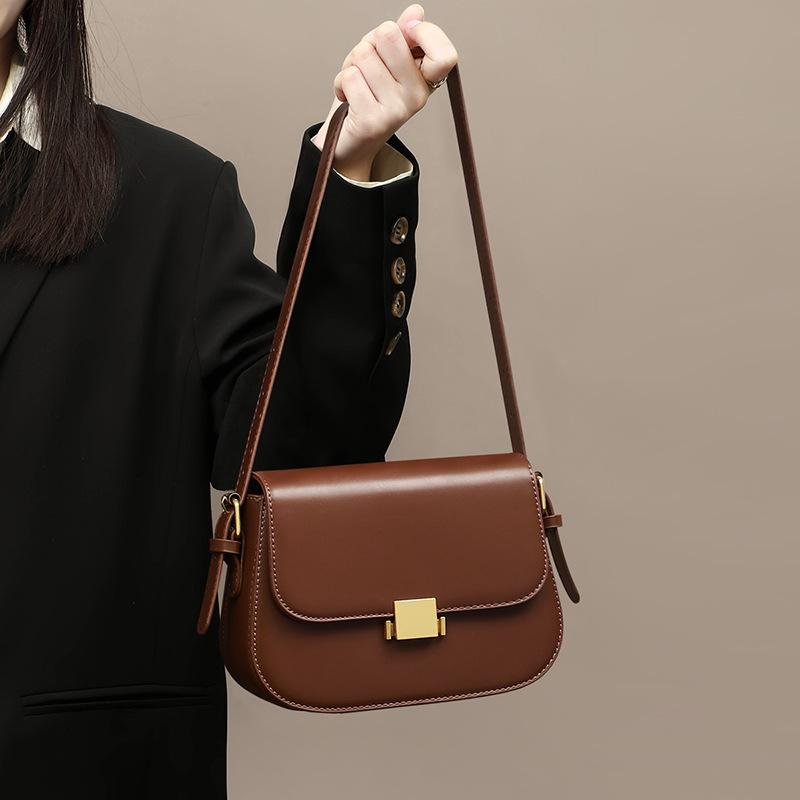 All-match Autumn New Crossbody Bag Genuine Leather Light Luxury High-end Armpit Bag Commuting Bag