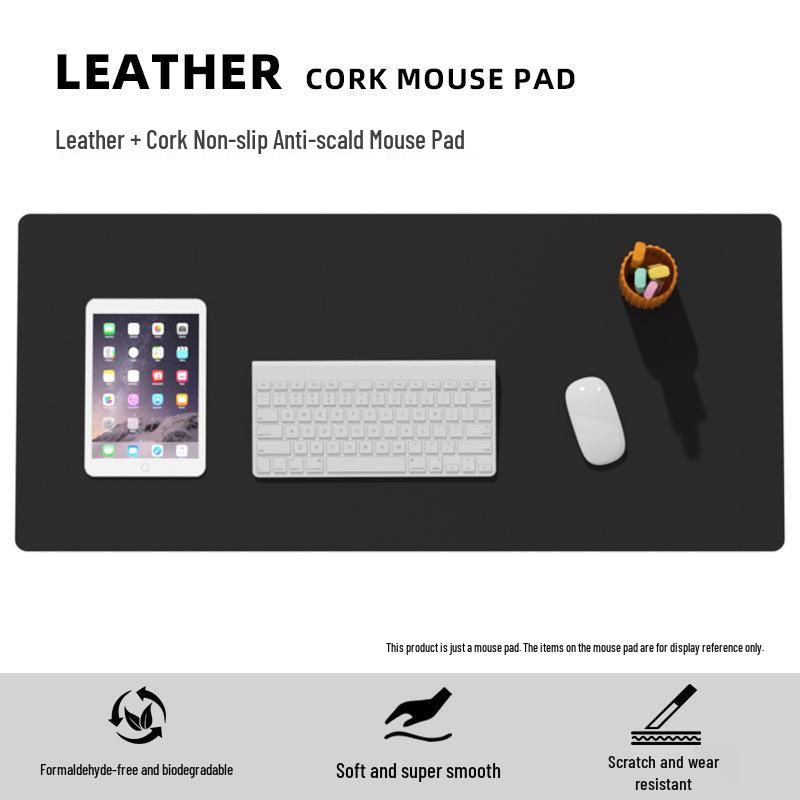 Extra Large Leather Cork Mouse and Keyboard Desk Pad for Office