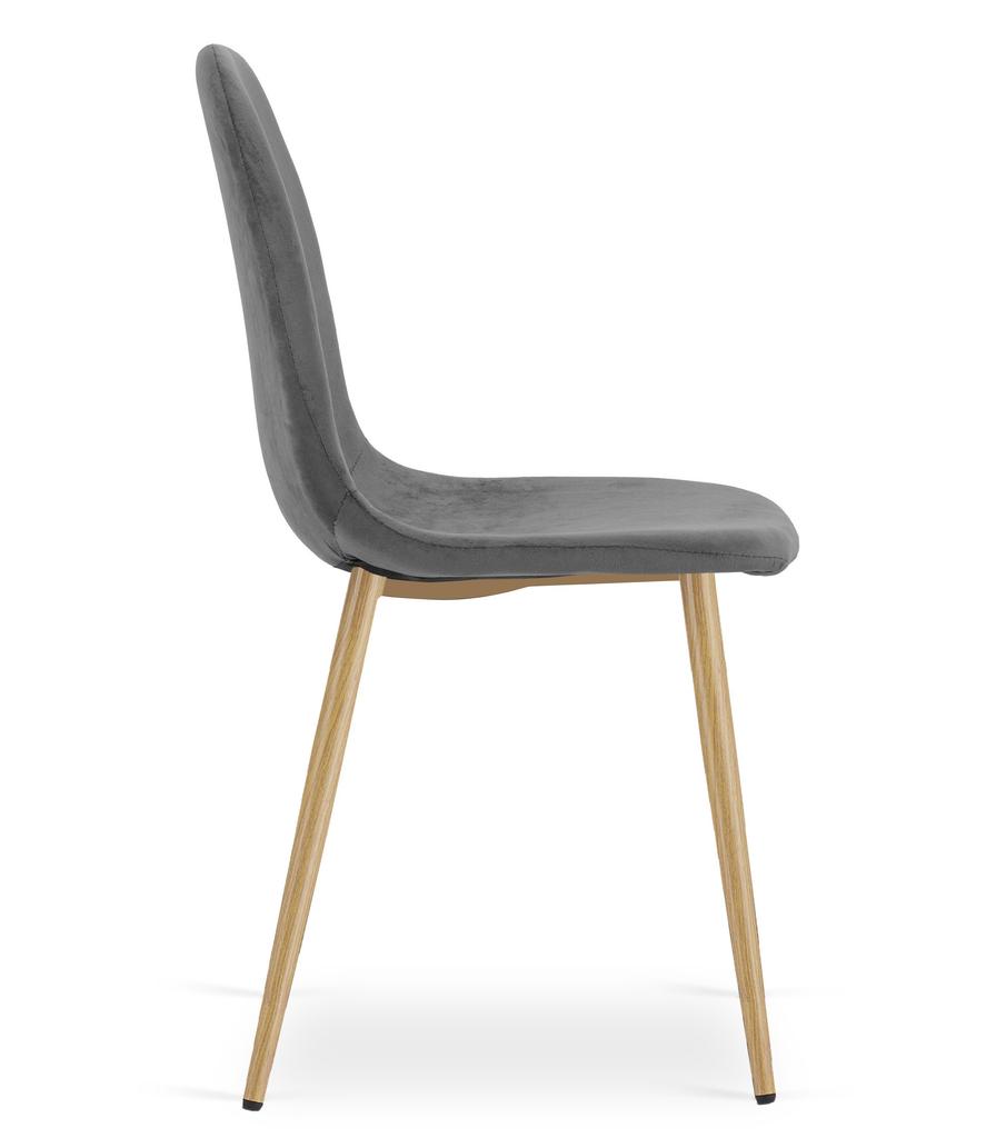 PADVA chair - dark grey velvet / oak legs x 1