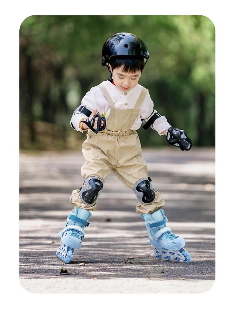 Kids' Beginner Inline Skates for Ages 6-12, Boys & Girls Single Row, Entry Level Roller & Ice Skating Shoes
