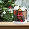 Cute Christmas Glowing Small House Luminous Resin LED Light Snow House Elegant Warm Light House Ornament Home Xmas Decor