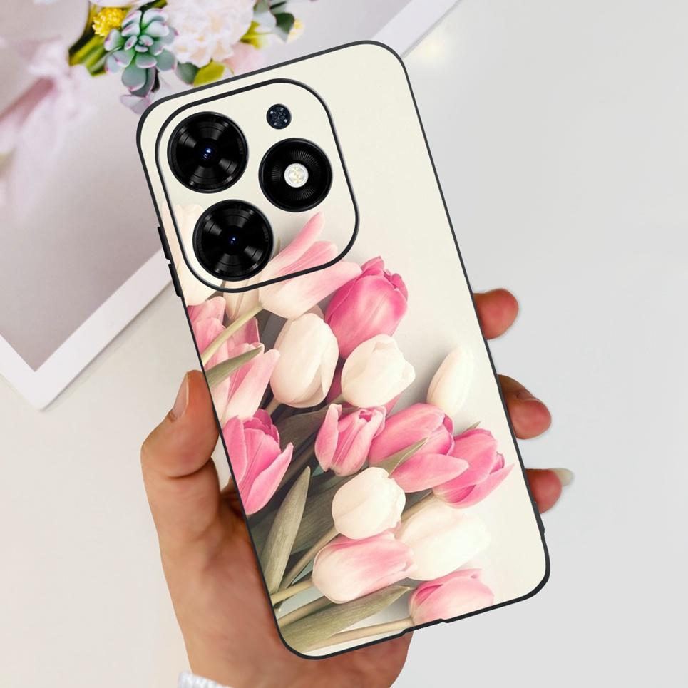 For Cover Tecno Spark Go 2024 Bumper Case Butterfly Cute Cat Flower Phone Cover Soft Clear Silicone TPU cAPAS Spark GO 2024 Bag