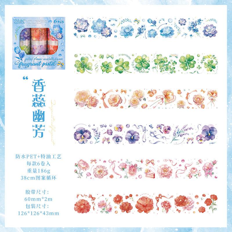 1 коробка эстетических декоративных наклеек, набор наклеек DIY PET, цветок, растение, самоклеящийся дневник, справочник, книга записей жизни