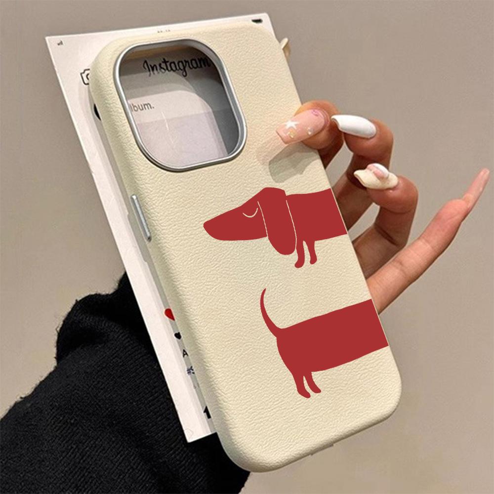 Чехол для телефона с рисунком красной таксы для iPhone 17 16 15 14 13 12 11 Pro Max 13 12 Pro 14 15 Plus 17 Air Ударопрочный Мягкий Чехол